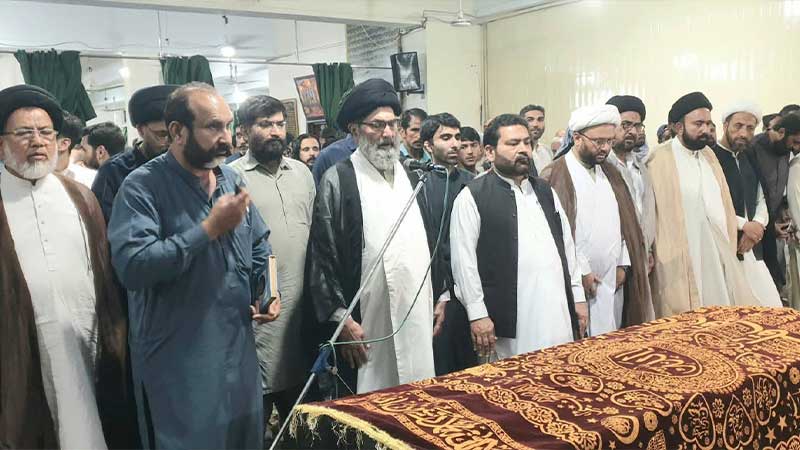 سربراہ اسلامی تحریک پاکستان آیت اللہ سید ساجد علی نقوی کی اہلیہ کی نماز جنازہ